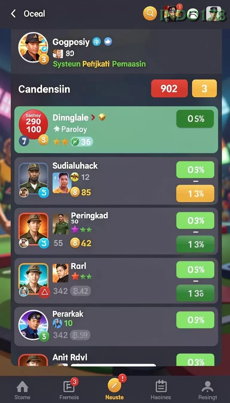 Cuplikan layar SEKARANG — menu navigasi